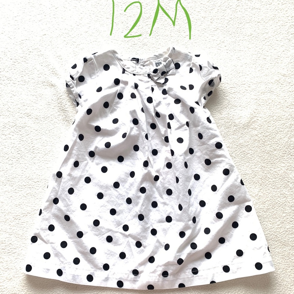 Carter's white w/ black Polkadots dress